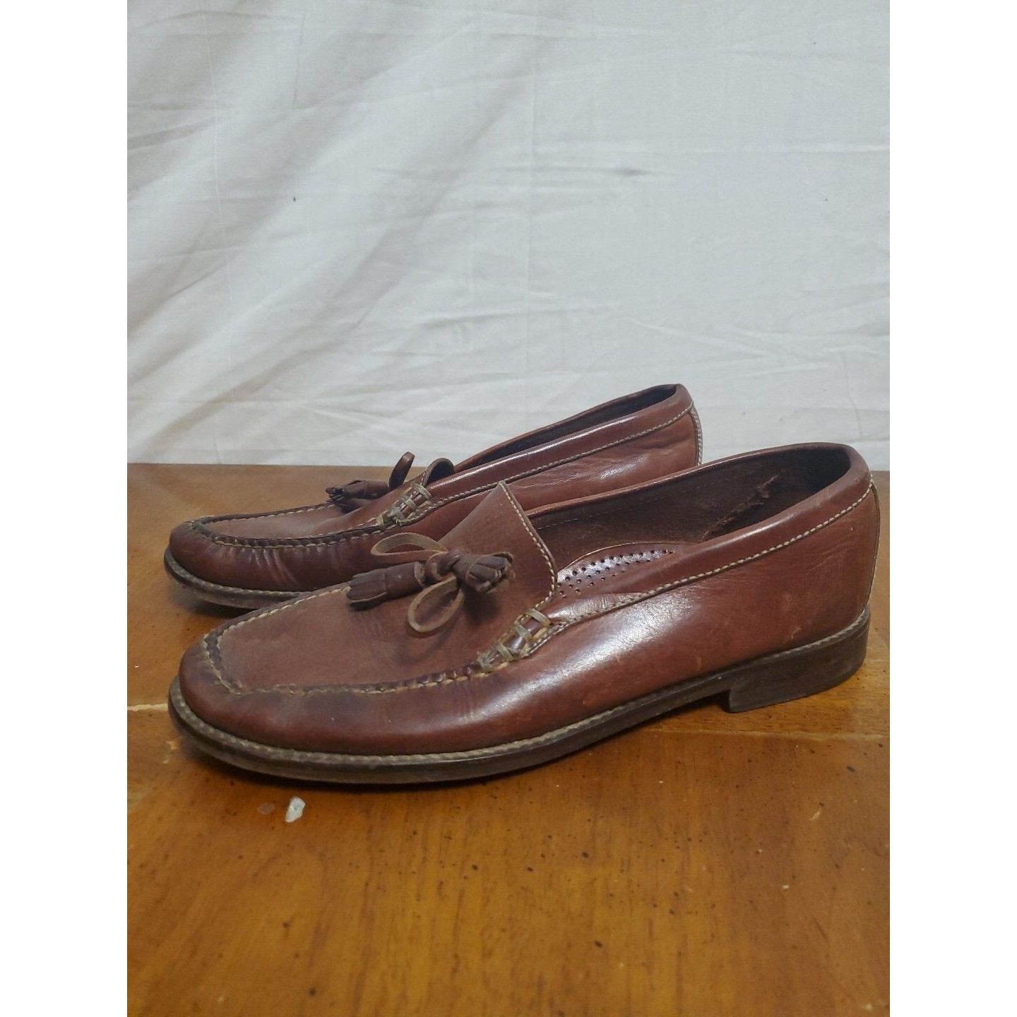 Cole Haan Mens Pinch Kiltie Tassel Dress Loafers Brown Leather Size 9 Aa